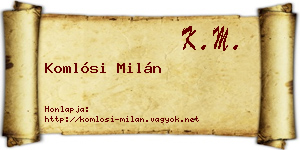 Komlósi Milán névjegykártya