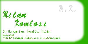 milan komlosi business card